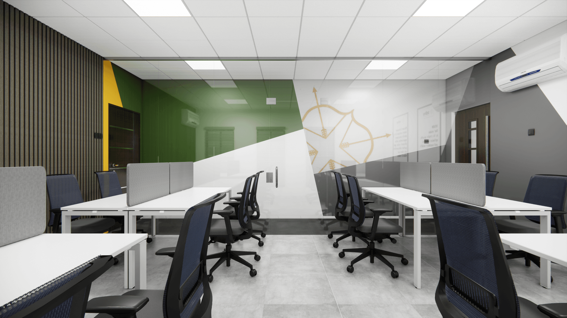 Adino Capital commercial office interior fit-out in Lagos — 70m² modern workspace transformation by X35 Projects