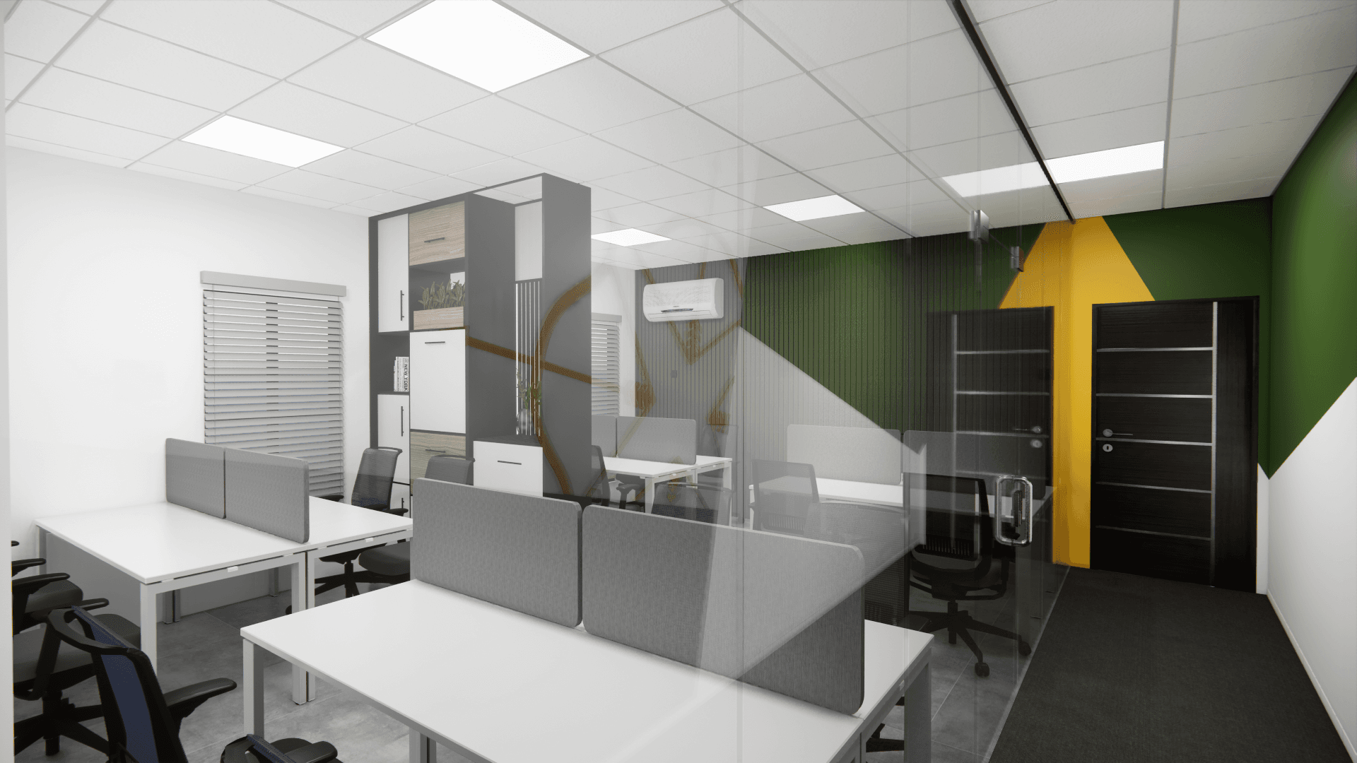 Adino Capital open-plan office interior — commercial workspace fit-out in Lagos by X35 Projects