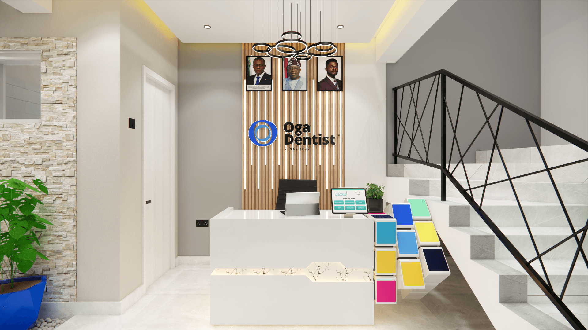 Oga Dentist modern dental clinic interior — healthcare interior design in Lagos by X35 Projects
