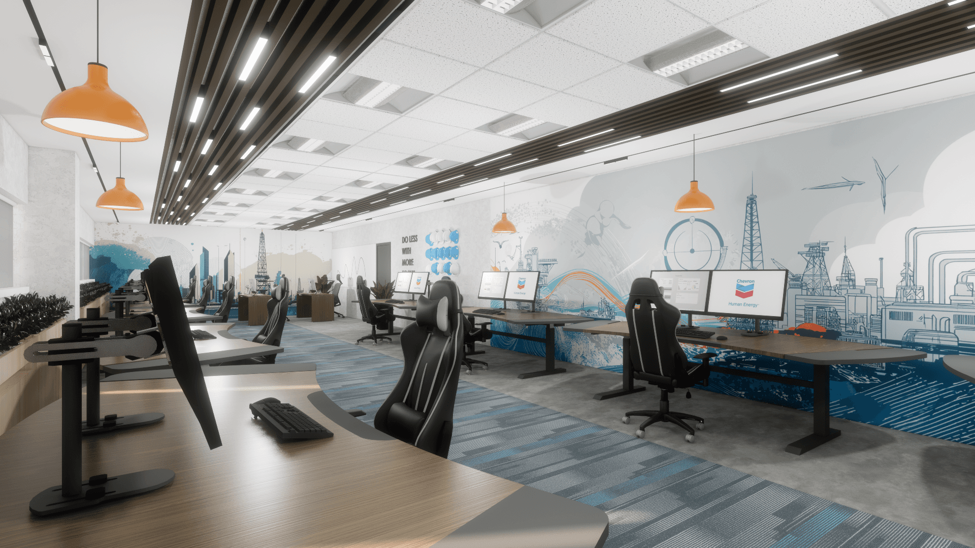 Chevron Deep Waters contemporary office interior renovation by X35 Projects Lagos